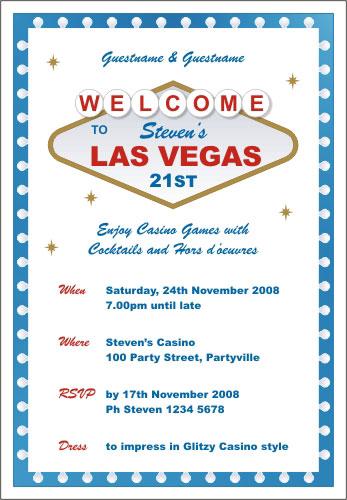Vegas Birthday Invitations