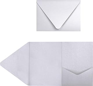 A7 Pocket Invitations - Silver Metallic (50 Qty)