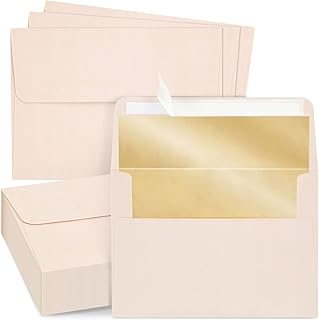 50 Pack Blush Pink 5x7 Envelopes for Invitations