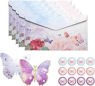 12PCS Butterfly Birthday Party Invitations with Envelopes and Seal Sticker