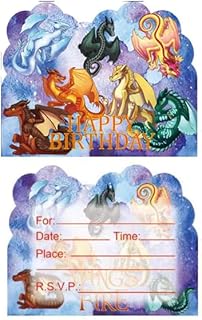 20 Pcs Wings of Fire Birthday Party Invitation Cards