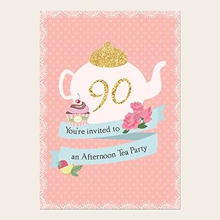 Teapot & Cupcake Birthday Party Invitations – Pack of 10-
