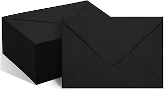 Ribetween 50 Packs of A7 Black 5x7 Envelop
