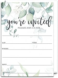 Greenery Party Invitations (25 Guests)
