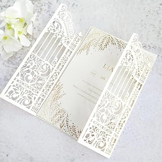 Ivory Laser Cut Wedding Invitation Kit