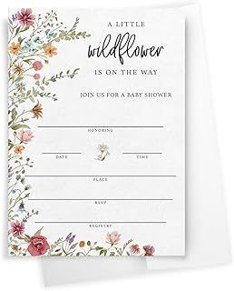 Wildflower Baby Shower Invitations - Girl, Baby In Bloom Sprinkle,