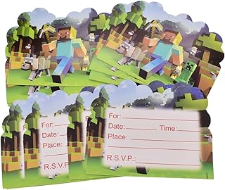 30PCS M-inecraft Party Invitations