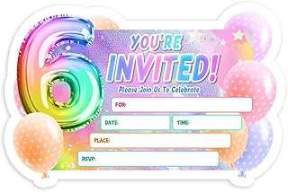 Simimi Art 6th Birthday Girl Invitations, 30 Count