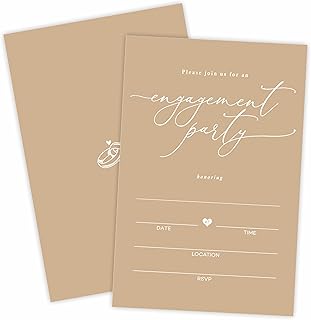 TPYEN Engagement Party Invitations - Brown - Fill In Style Invites