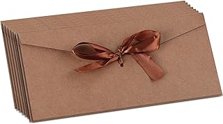 Pack of 10 Vintage Envelopes with Bow 22 x 11