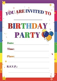 20 Colorful Birthday Invitation Cards