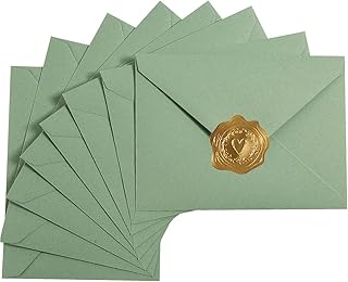50 Pieces Sage Green A7 Envelopes for 5 x 7