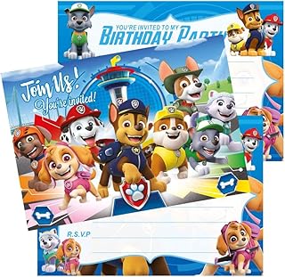 24pcs Dog Birthday Party Invitations