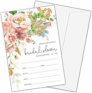 Blush Pink Floral Bridal Shower Invitations
