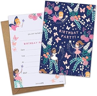 Pack of 8 Children's Fairy Birthday Party Invitations