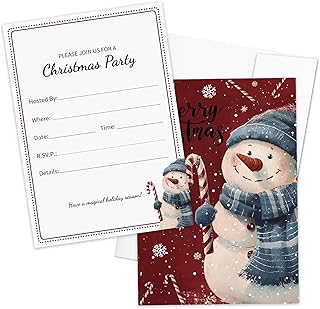 QIOON 25-Pack Christmas Party Invitations