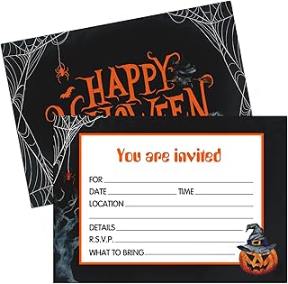 FLYAB Halloween Party Invitation Cards 12pcs with Envelopes