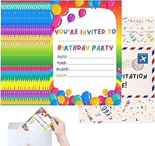 Birthday Invite Cards with Stickers