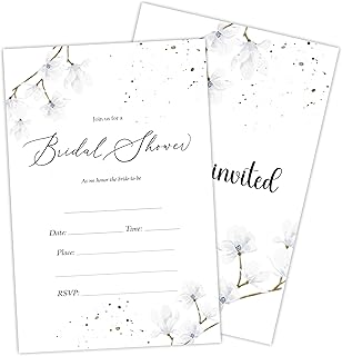 25 Watercolor Floral Bridal Shower Invitations