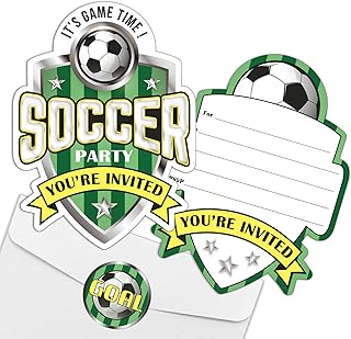 Soccer Birthday Party Invitations Set (15 count)