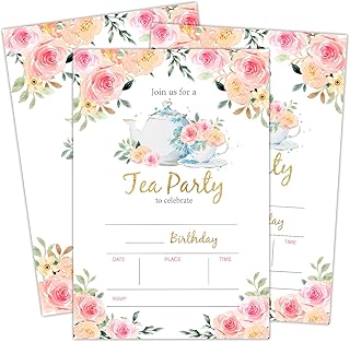 Blush Pink Floral Birthday Invitation Cards