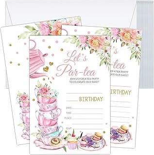 Birthday Invitations – Blush Pink Floral – Boys Girls Fill-in Invites