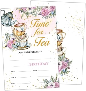 Tea Floral Princess Birthday Invitations