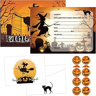 12 Halloween Invitation Cards