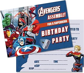 20Pcs Superhero Party Invitations for Kids
