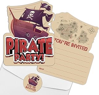 Pirate Birthday Party Invitations Set (15)