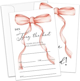 Pink Bridal Shower Invitations with Envelopes