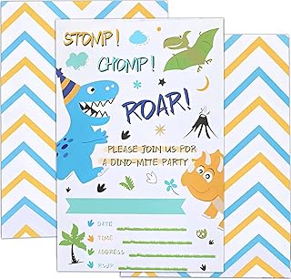 Manqianxun Dino Party Invitations - 10 Sets