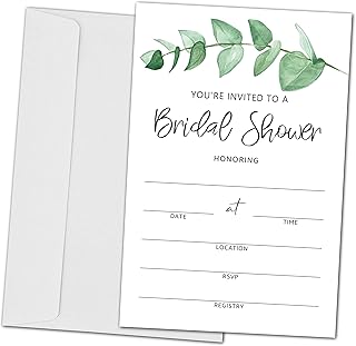 Greenery Bridal Shower Invitation Cards