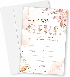 Boho Floral Baby Shower Invitation Cards