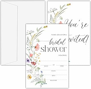 25 Colorful Wildflower Bridal Shower Invitations