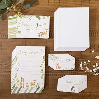 Kate Aspen Woodland Baby Shower Invitation & Thank You Bundle (Set of