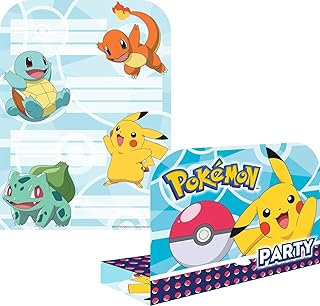 Pokémon Birthday Party Invitations - 8 Pack