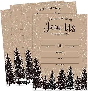 Whaline 25 Pack Christmas Party Invitation Cards