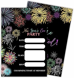 Tabyon New Year's Eve Party Invitation, 20 Firework Theme
