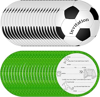 24pcs Round Football Birthday Party Invitations