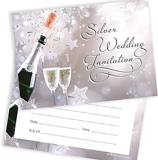 20 Silver Wedding Anniversary Invitations – Ready to Write