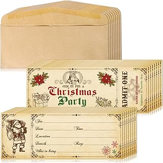 Whaline 25Pcs Christmas Party Invitations