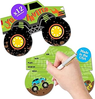 Monster Truck Fill-In Birthday Invitations