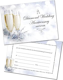 Olivia Samuel 20 x Diamond Anniversary Invitations – Champagne 60th