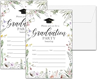 Greenery Graduation Party Invitations