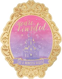 Disney Princess Glittered Invitations