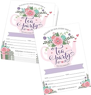 25 Princess Tea Party Birthday Invitations