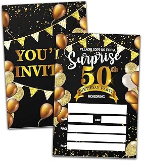 Surprise 50th Birthday Party Invitations (20-Pack)