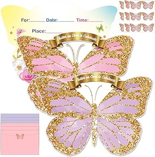 36pcs Butterfly Birthday Invitations for Girls