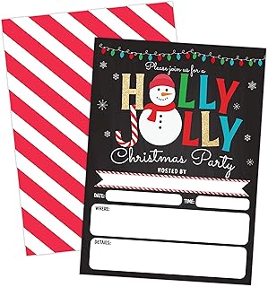 Christmas Party Invitation Holly Jolly Snowman, Holiday Party Invite